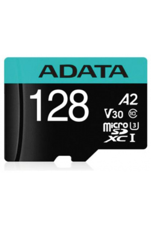 Memoria MicroSD Adata Premier Pro SDHC 128GB UHS-I U3 V30S U3 A2 Color Negro-Aqua