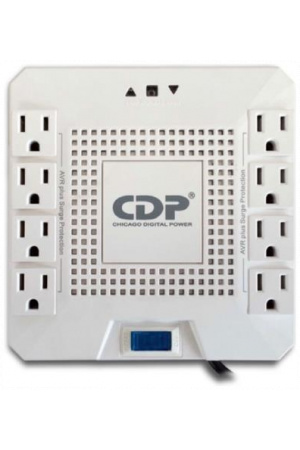 Regulador de Voltaje CDP R-AVR1008 1000VA/500W Indicadores LED de Funcionamiento 8 Contactos NEMA 5-15R