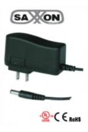 Fuente de Poder Saxxon Regulada 12Vcc 1 Amper Conector Macho Especial para Cámaras de CCTV/ Usos Múltiples