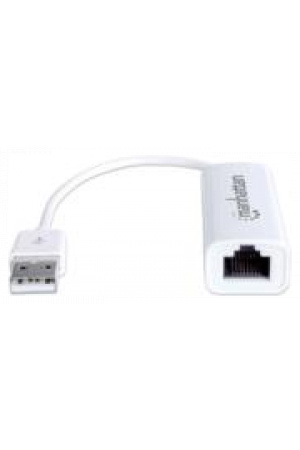 Adaptador Manhattan Fast Ethernet USB 2.0 Alta Velocidad 10/100 Color Blanco