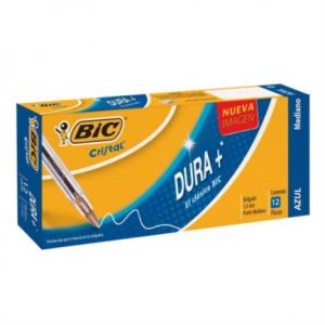 Bolígrafo BIC Cristal Dura+ Punto Mediano 1.0mm Color Azul