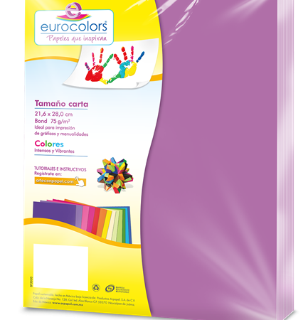 PAPEL CORTADO EUROCOLORS CARTA VIOLETA C/100