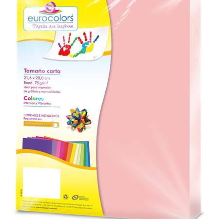 PAPEL CORTADO EUROCOLORS CARTA ROSA PASTEL