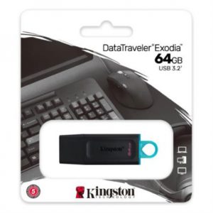 Memoria USB Kingston DataTraveler Exodia 64GB 3.2 Color Negro