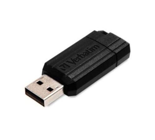 Memoria USB VERBATIM Flash 2.0 PinStripe 64GB - Negro