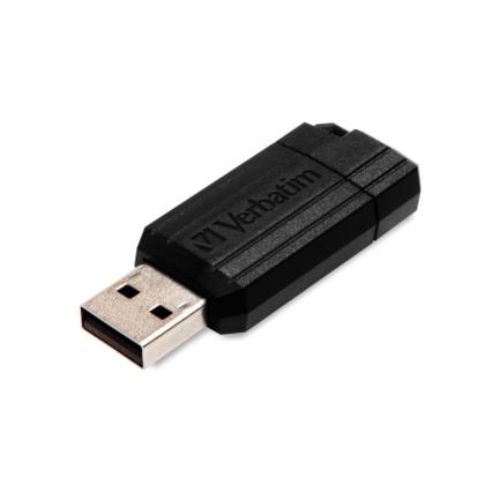 Memoria USB VERBATIM Flash 2.0 PinStripe 64GB - Negro