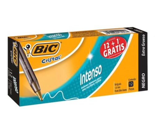 Bolígrafo BIC Cristal Intenso Punto Extra Grueso 1.6mm Color Negro