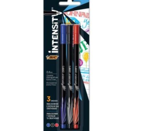 Rotulador BIC Intensity Extra Fino Colores Surtidos C/3 Pzas