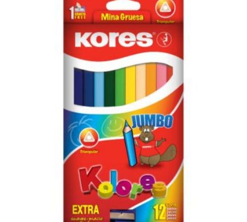 COLORES TRIANGULARES KORES JUMBO 5MM ESTUCHE C/12