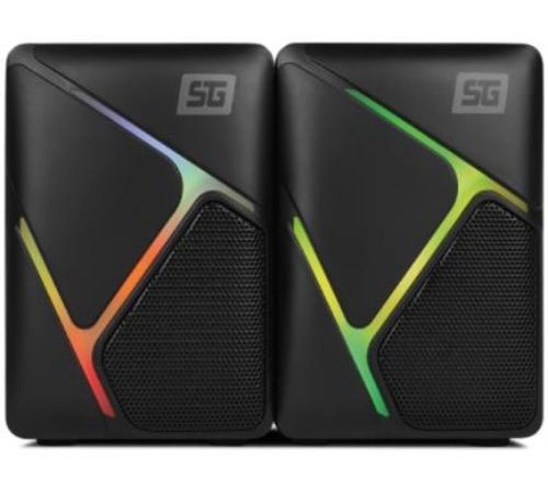 Bocinas Vorago Start The Game SPK-108 RGB Sonido 2.0 Alimentación USB/3.5mm Color Negro